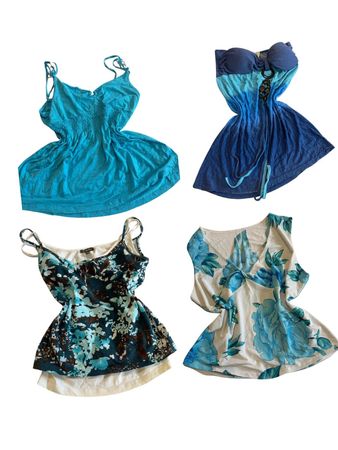 Y2K Grunge Blue Cami Tops-ST-148