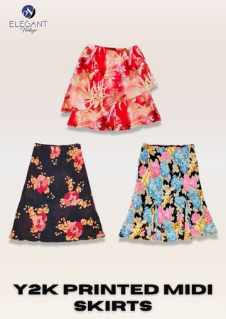 Y2K Printed Midi  Skirts - EV2365