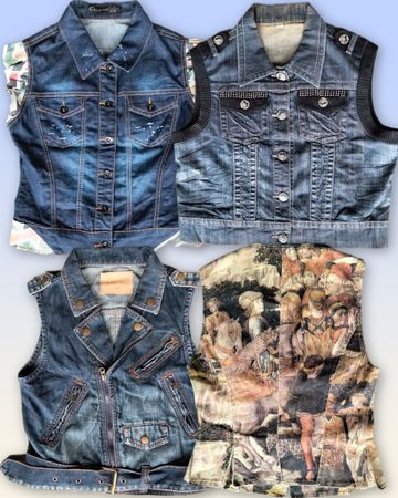 Denim Fashion Vest 12 pieces