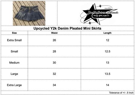 Upcycled Y2k Denim Plissierter Minirock