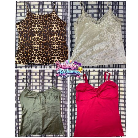 Y2K Vintage Velvet, Satin & Animal Print Cami Bundle | VR-344