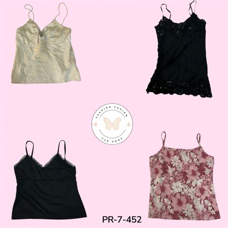 Women’s Y2K Satin Cami Top – Vintage Inspired Chic Style (PR-7-452)