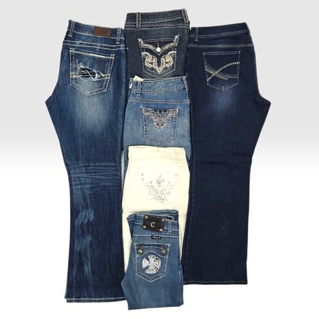 Vintage Y2K Bootcut Flared Embroidered Jeans