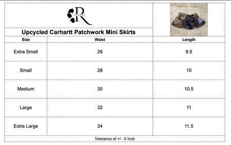 Upcycled Y2K Carharrt Patchwork Mini skirts
