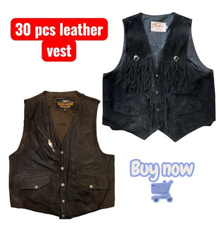 Y2k Vintage Mens Leather Vest