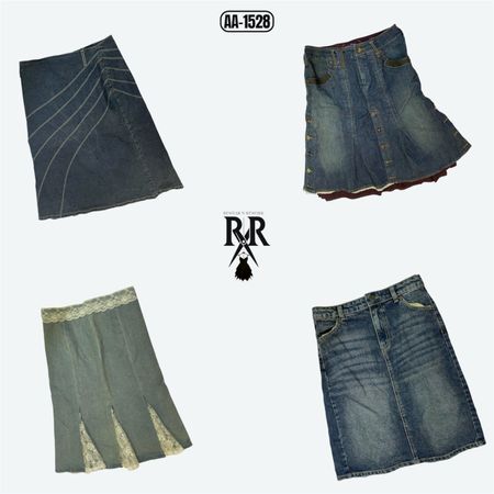 Y2k Britney Era Denim Midi Mix Röcke (AA-1528)