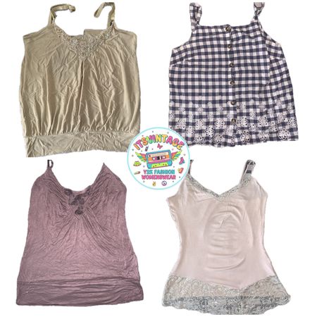 Pacote de Top Cami Vintage Y2K – 10 peças | VR358