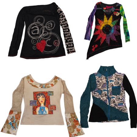 Camisa boho colorida Y2k