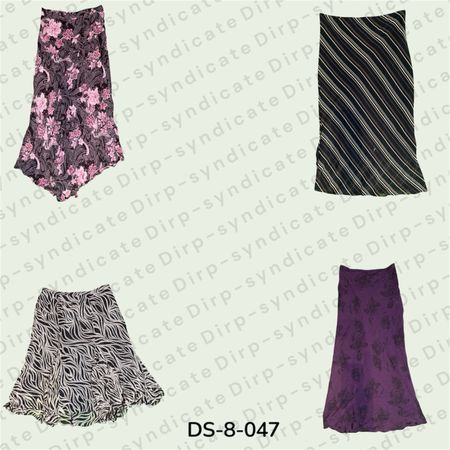 Y2K Poly Printed Maxi Skirt – Trendy Full-Length Printed Skirt for Women(DS-8-047)