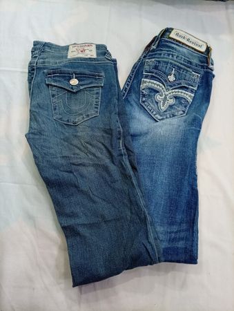 CR12044 Vintage True Religion and Rock Revival Flare and Straight-Leg Jeans