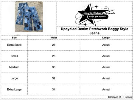 Upcycled Denim Patchwork Baggy Style Jeans