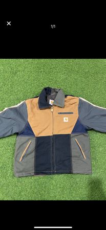 Custom handpick upcycle carhartt patchwork detroit jacket