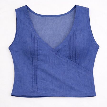 CR2105  Upcycled Wrap Crop Top