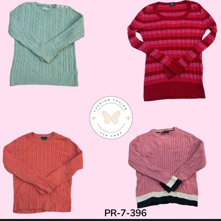 Women’s Chunky Cable Knit Pullover – Classic Y2K Vintage Aesthetic (PR-7-396)