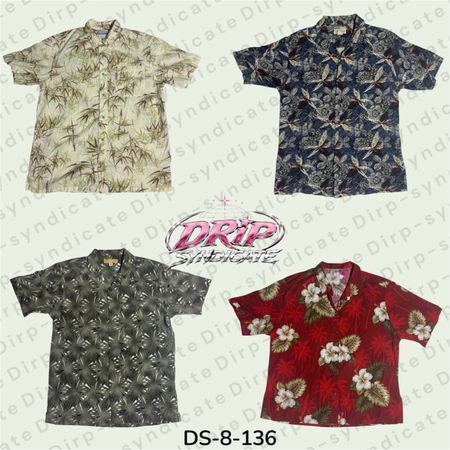 Men’s Hawaiian Floral Shirt – Relaxed Fit Summer Beach Shirt (DS-8-136)