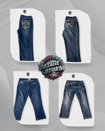 Y2K Denim Embellished Capri