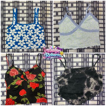 Y2K Vintage Floral & Tie-Dye Crop Top Bundle | VR-352