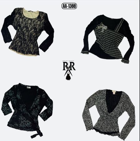 Y2K Vintage Long Sleeves Mix Tops (AA-1388)