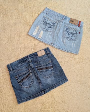 Y2K Micro Mini Denim Skirts | Vintage 90s 00s Denim