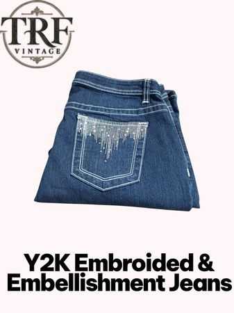 #181 Y2K embroidered and embellished jeans