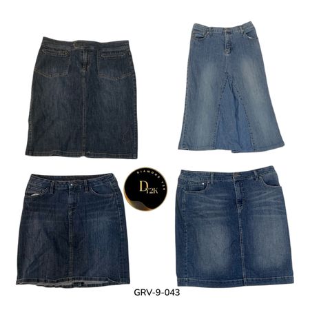 Vintage Blue Denim Skirt – Women’s Casual Wear (GRV-9-043)