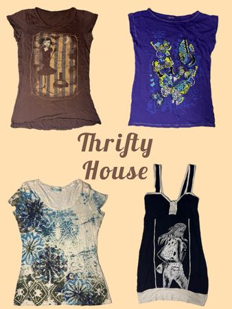 Y2K Vintage 00s Girly Long Sleeve Edit(TH/733)