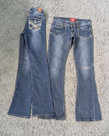 **Y2K Embroidered Flare Jeans – Cute & Trendy Denim