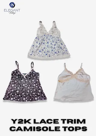 Y2K Lace - Trim  Camisole Tops - EV2337