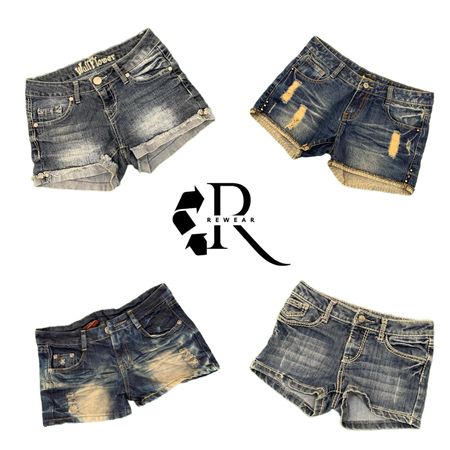 Y2K NYC IT Girl Pantalones Cortos de Jean RW-2581