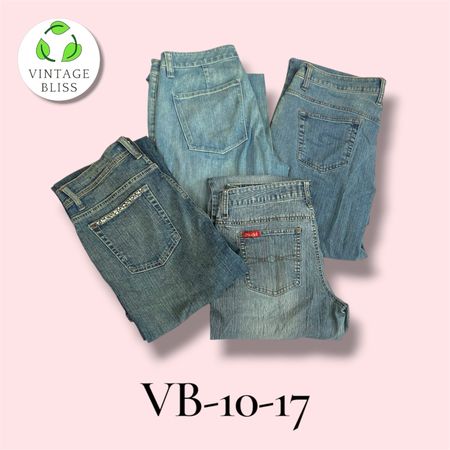 Y2K Vintage Embroidered Bootcut Flare Jeans Wholesale Bundle – Assorted Styles  (VB-10-17) 9 piece