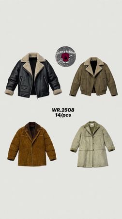 Chaquetas de piel de oveja Y2K y abrigos de ante WR-2508