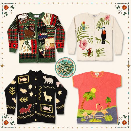 Vintage Novelty Knitwear Bundle | Embroidered Sweaters & Cardigans :10pcs (S2)