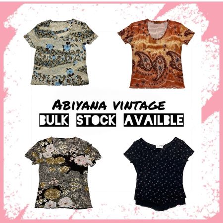 Y2K Mesh Baby Tees Bundle - Floral Boho, Tie-Dye Paisley, Lace & Ditsy Print -AV-193