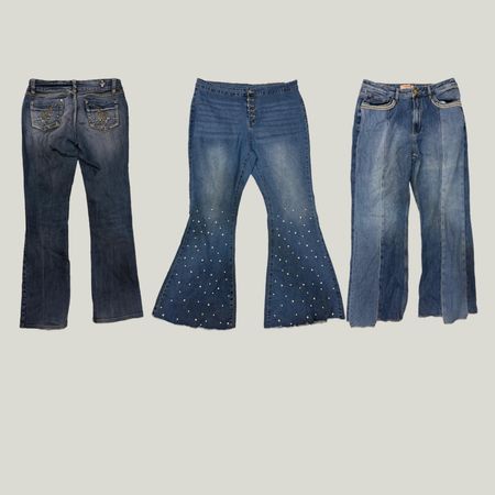 Y2K Bootcut Flared Embellished Embroidered Jeans (OFJ - 45)