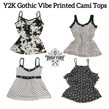 Y2K Gothic Vibe Printed Cami Tops TY-094