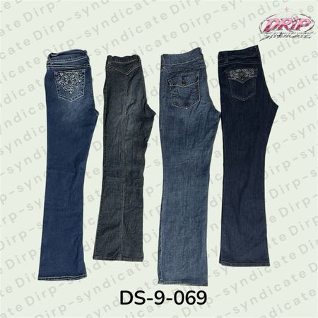 Y2K Flared Jeans | Low-Rise Bell Bottom Denim | Vintage 2000s Style (DS-9-069)