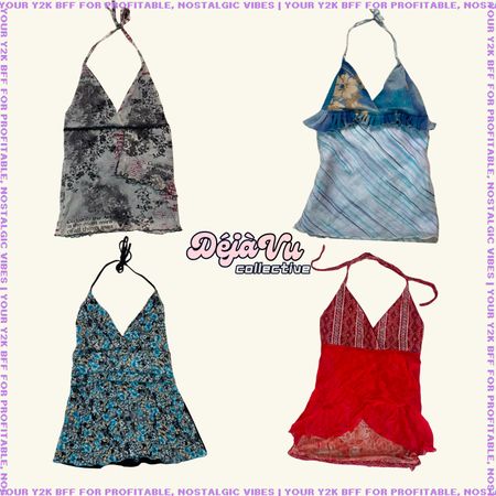 Upcycled Y2K Halter Tops