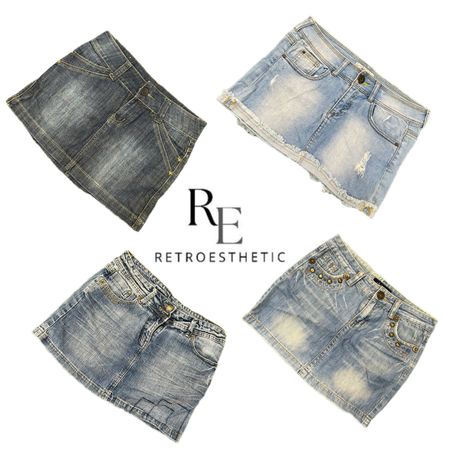 JUPONS EN DENIM MINI Y2K NYC IT GIRL RE-3835