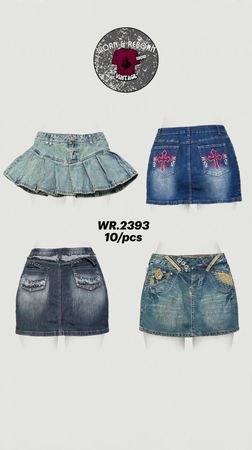 Saia de jeans mini Y2k WR-2393