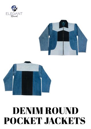 Upcycled Denim Round Pocket Jackets - EVR0104