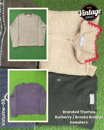 Branded Mix Sweaters Of Brooks Brothers & Thomas Burberry, Volume : 7, 16 Pieces