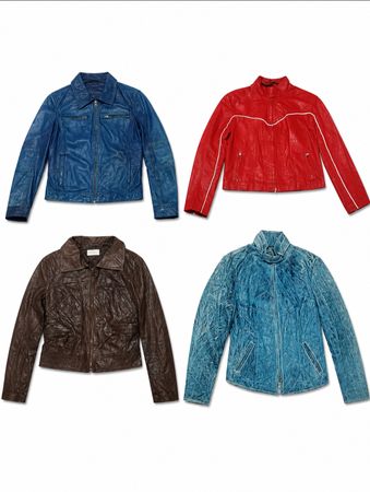 Vintage Women's Real Leather Jackets | Y2K Mixed Colors