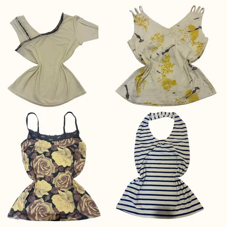 Y2K Vintage Rose Cami Tops - ST—113