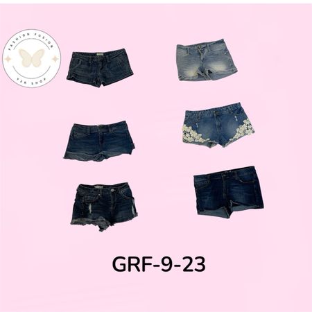 Y2K Denim Mini Shorts | Coleção Vintage de Jeans Femininos dos Anos 2000 | Atacado (GRv-9-023)
