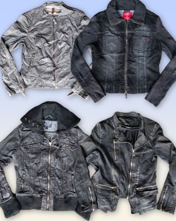 Denim-Reißverschluss-Jacke, 15 Stück