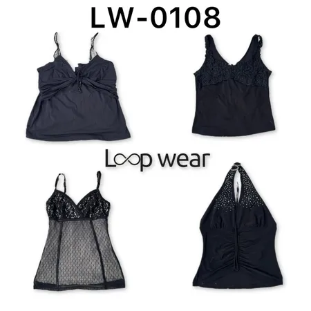 Y2K Black Lace Mesh Tank Tops