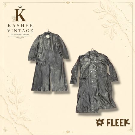 casaco trench de couro estilo y2k