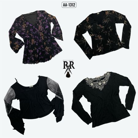 Y2k Black Rave Full Sleeve Tops (AA-1312)