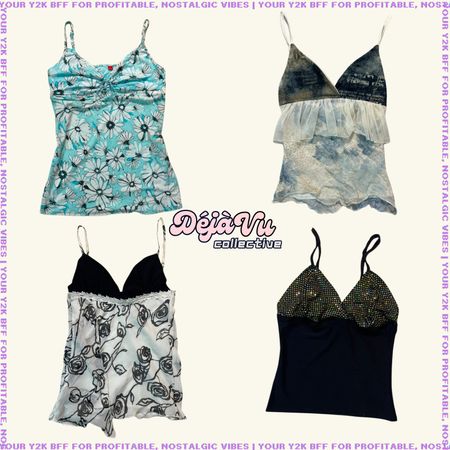 Upcycled Y2K Cami Tops
