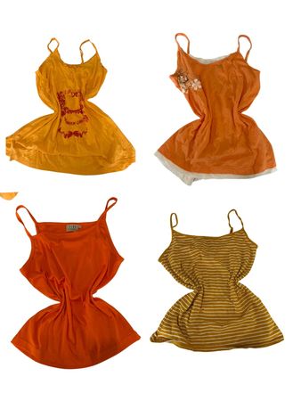 Y2K Vibrant Orange Cami Tops-ST-190